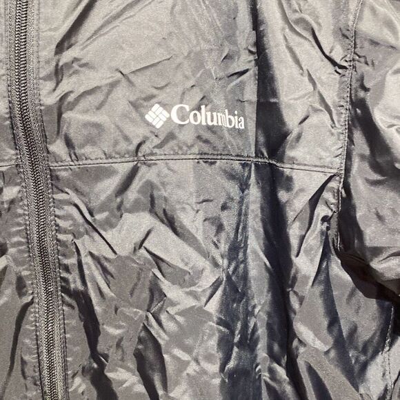 Columbia Men's Black Full Zip Drawstring Hooded Windbreaker Jacket Sz Medium NWT - Picture 3 of 11